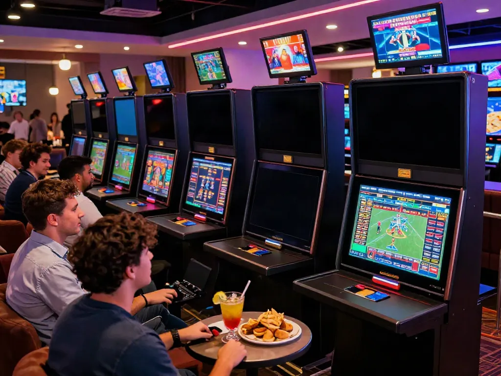 Players engaging in dynamic online gambling experience at nbet, showcasing vibrant environment and live gaming excitement.