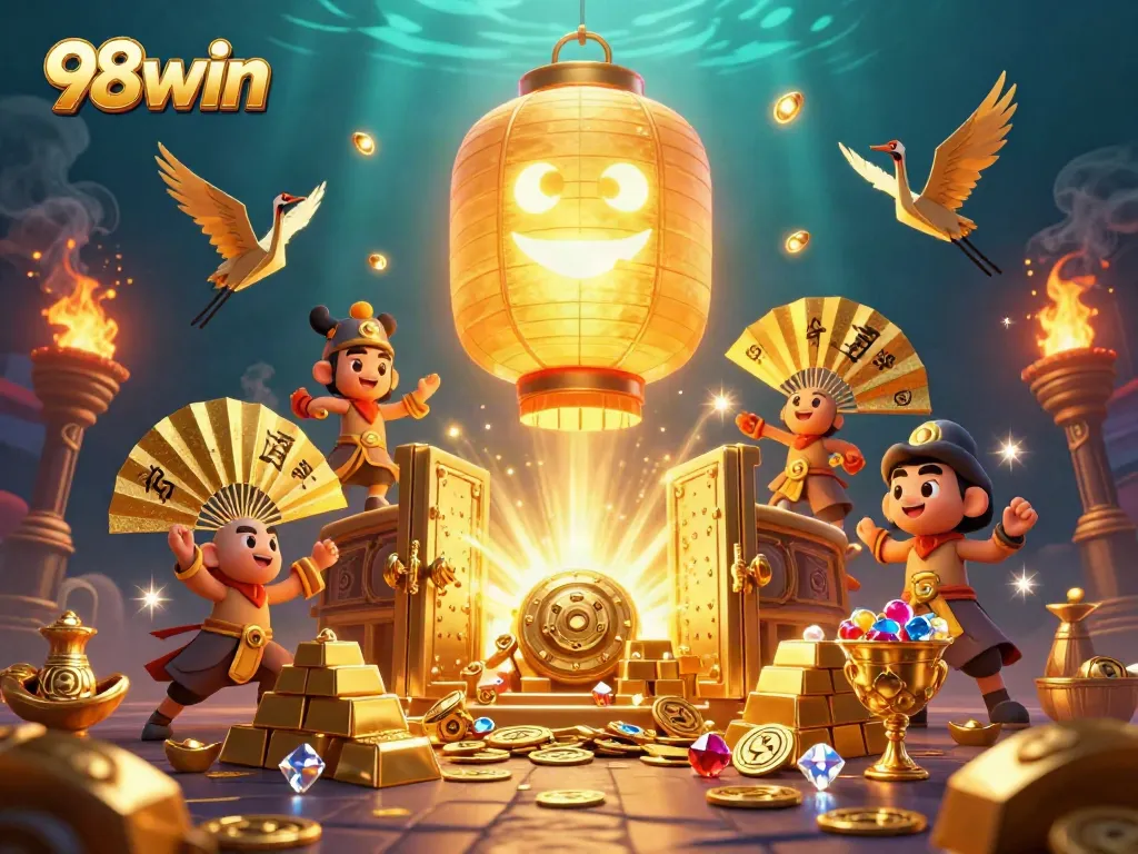 Experience the thrill of 98win as the golden lantern spirit guides you through a vibrant casino
